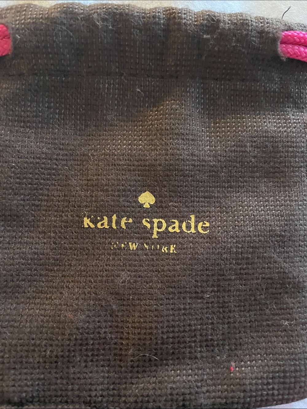 kate spade Brown Bags with Hot Pink Drawstrings - Accessory Pouches - Picture 4 of 5